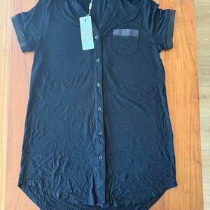 Zexxy Black nightgown with satin accents. Size S